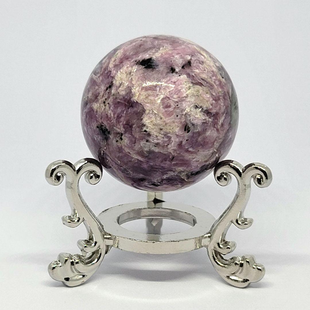 ☆天然石☆チャロアイト スフィア　ピンクパープル　丸玉