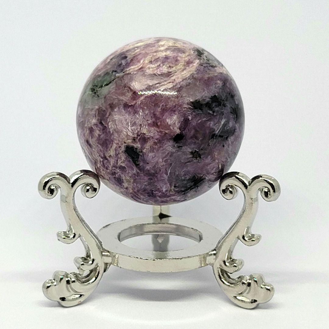 ☆天然石☆チャロアイト スフィア　ピンクパープル　丸玉