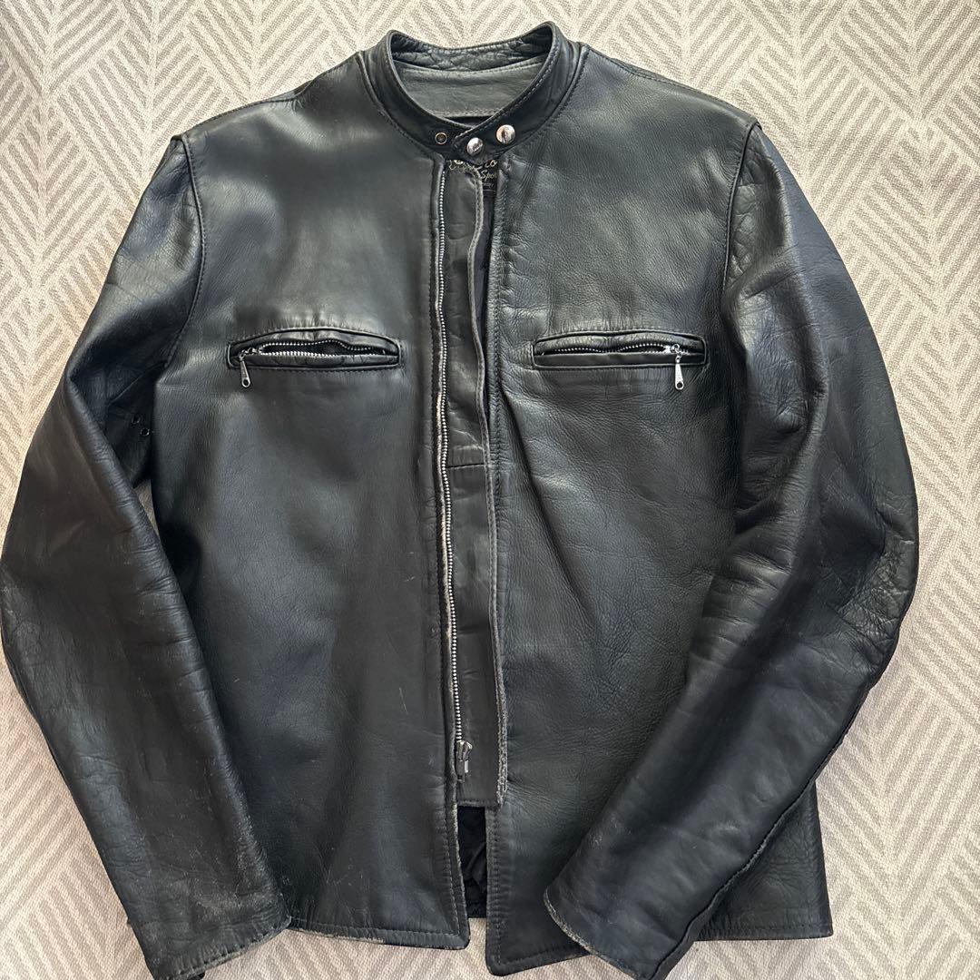 Brooks Leather　ライダースジャケット　レザー　ブラック