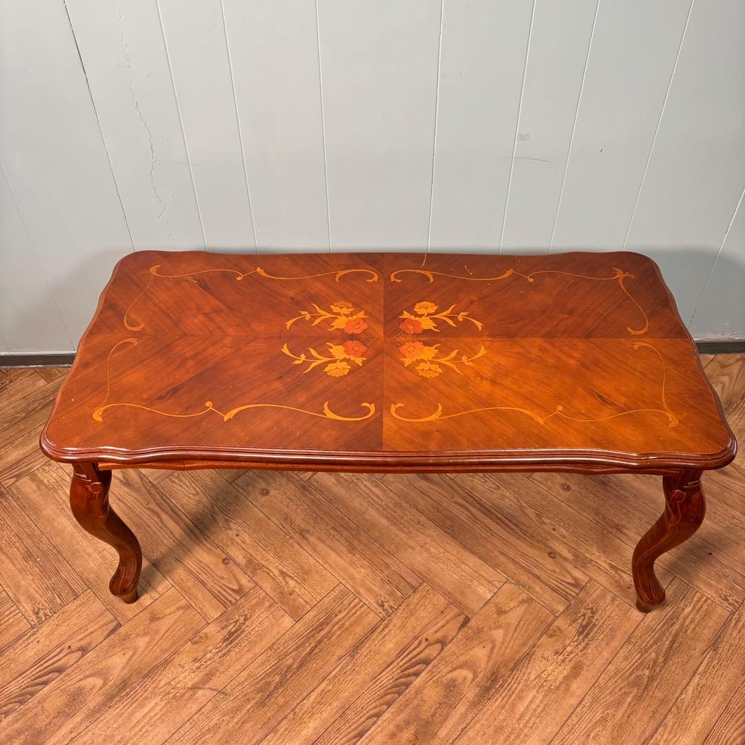 希少品　イタリア ヴェローナ　クラシック 猫脚 リビングテーブル 象嵌細工