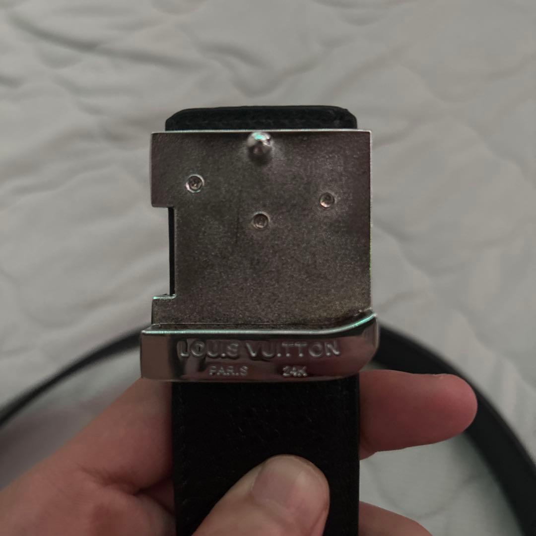 Louis Vuitton ダミエ ブラックレザーベルト