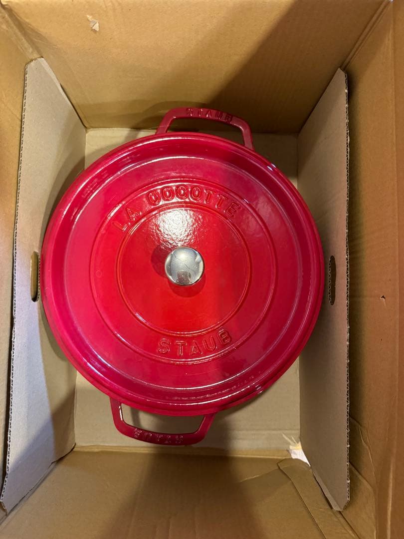 ストウブ　ピコ・ココット 28cm ラウンド　チェリーレッド　鋳鉄