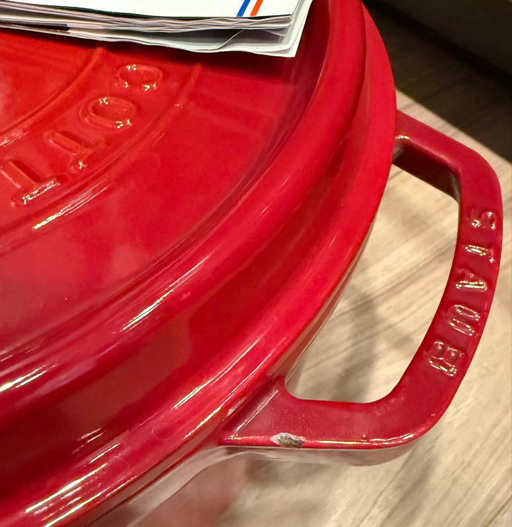 ストウブ　ピコ・ココット 28cm ラウンド　チェリーレッド　鋳鉄