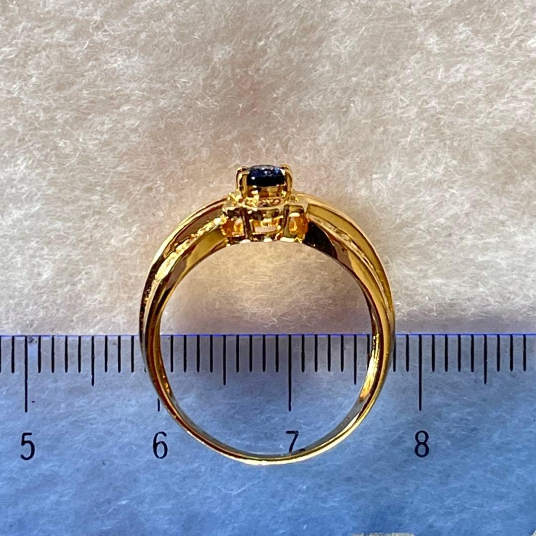 k18 サファイア ダイヤモンド リング 18金 デザイン 指輪 美品