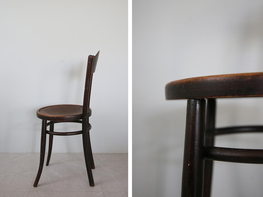フランスアンティークMundus製ベントウッドチェア/カフェ椅子イス85-186