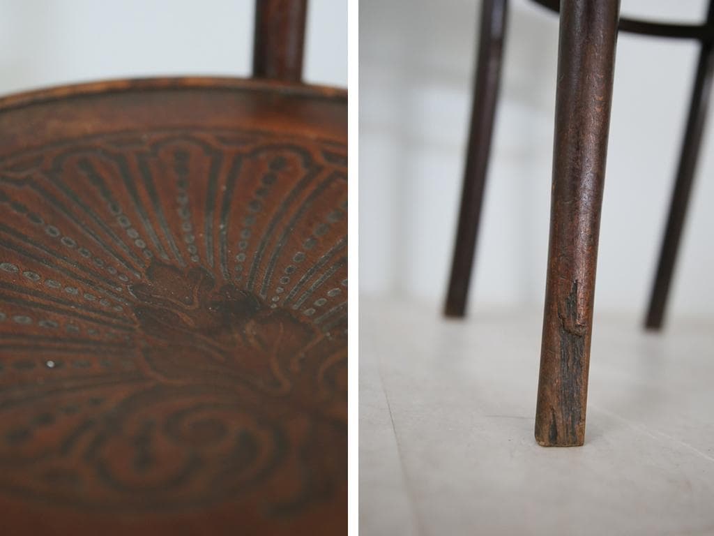 フランスアンティークMundus製ベントウッドチェア/カフェ椅子イス85-186