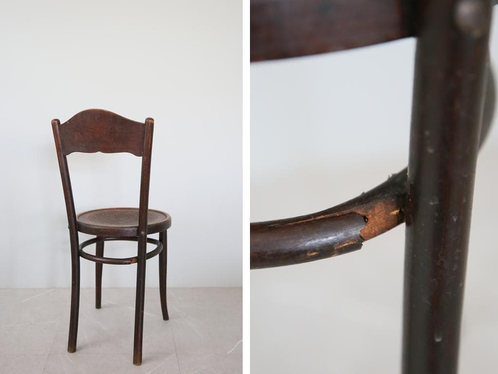 フランスアンティークMundus製ベントウッドチェア/カフェ椅子イス85-186