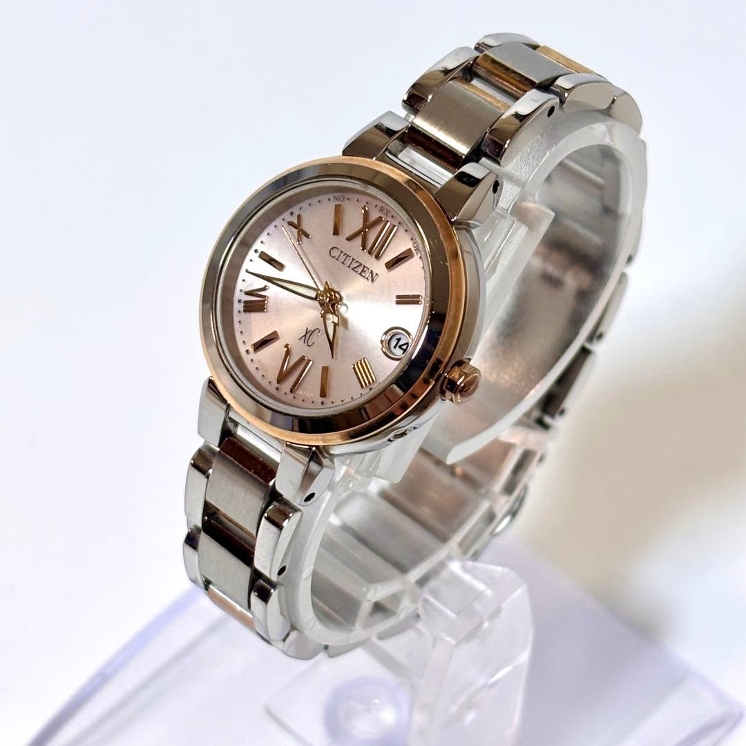 稼動 CITIZEN XC レディース時計 電波ソーラー デイト エコドライブ.
