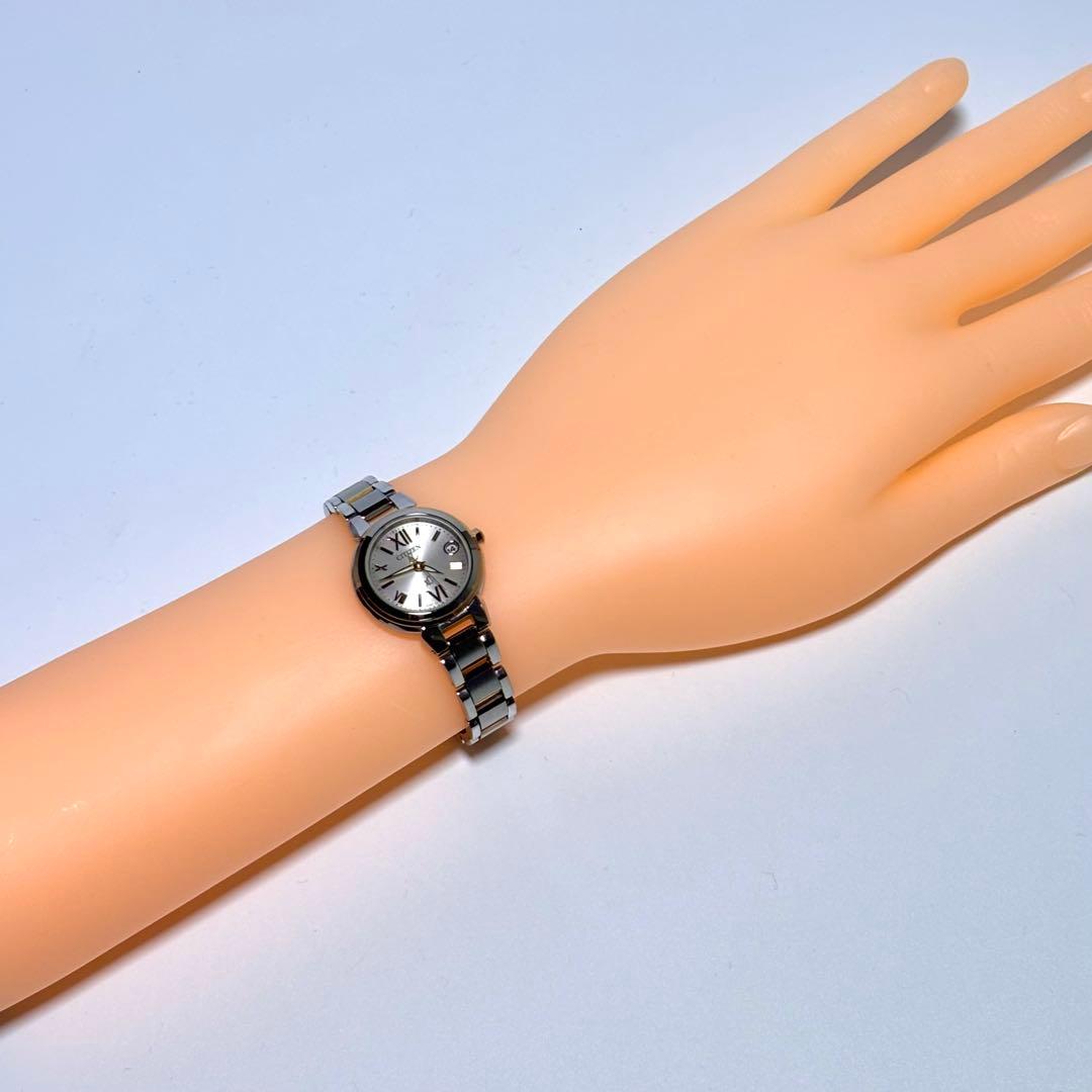 稼動 CITIZEN XC レディース時計 電波ソーラー デイト エコドライブ.