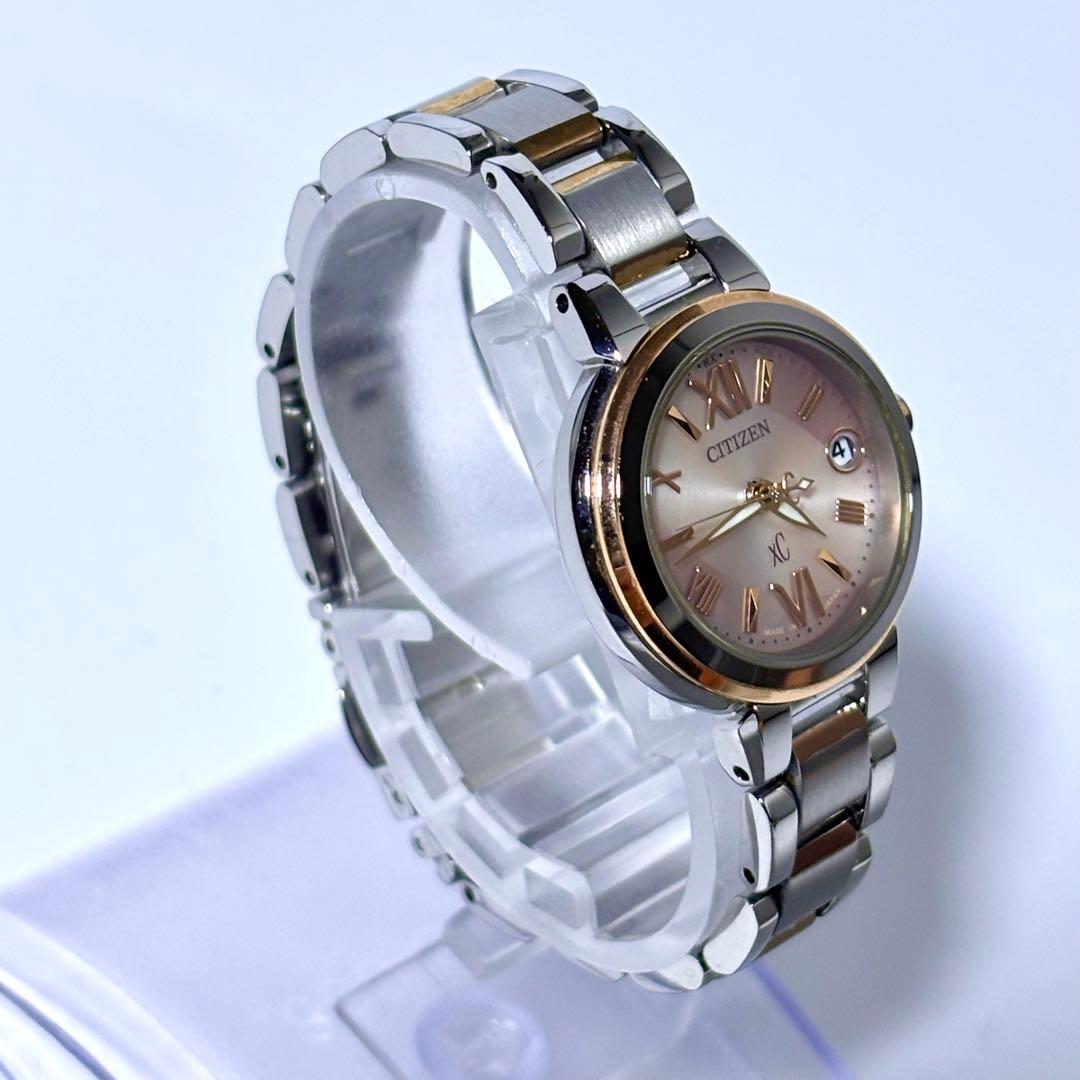 稼動 CITIZEN XC レディース時計 電波ソーラー デイト エコドライブ.