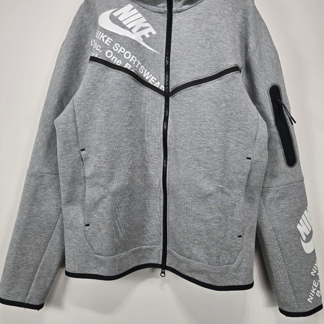 NIKE　テック　フリース　フルジップ　フーディー　パーカー　M　グレー　古着