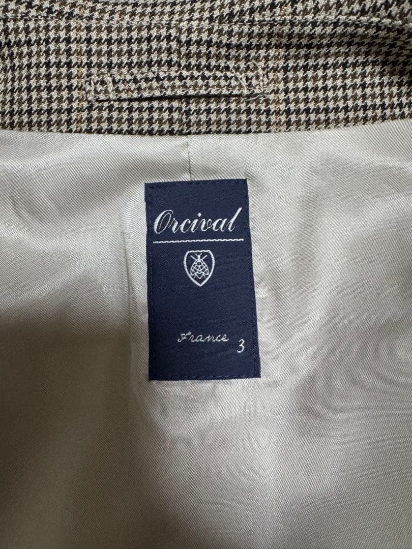 Orcival 千鳥格子柄 ステンカラーコート