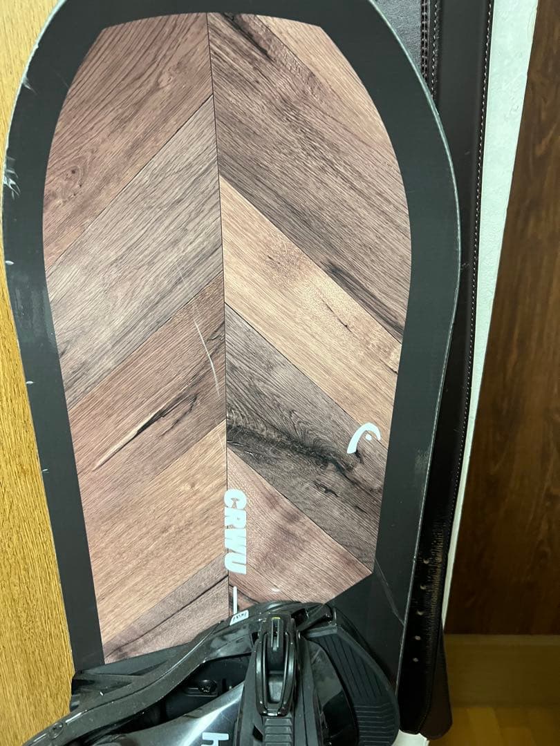 スノーボード CRWU ブラック/グリーン ビンディング付き