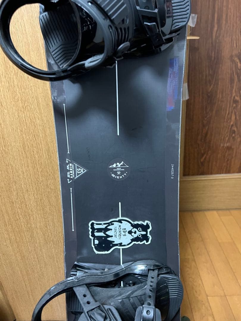 スノーボード CRWU ブラック/グリーン ビンディング付き