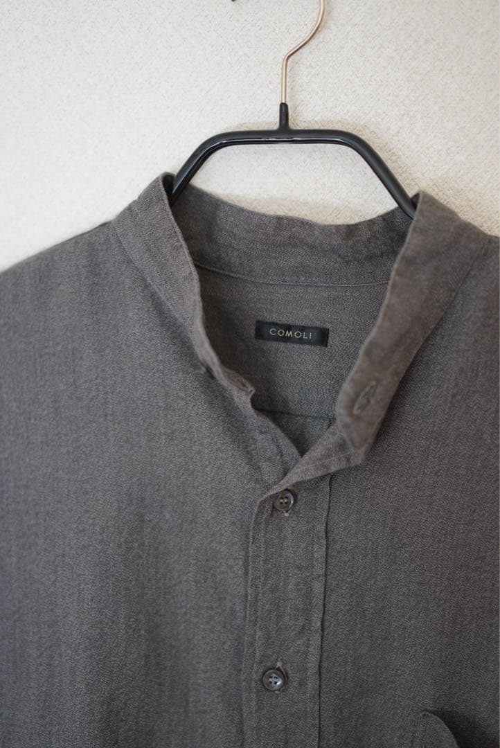 COMOLI ヨリ杢 プルオーバーシャツ size3