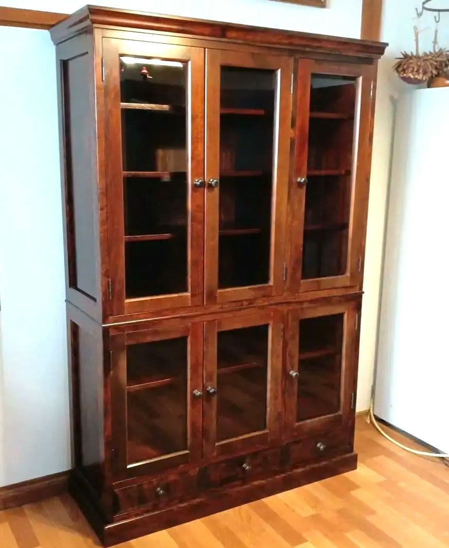 ガラスキャビネット 本棚　ディスプレイケース　書棚　ブックシェルフ