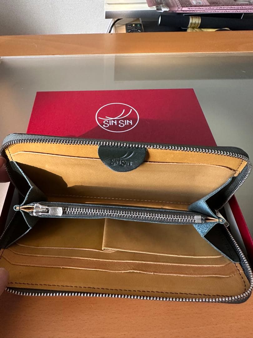 新進工房　極小長財布　バタール　　グリーン