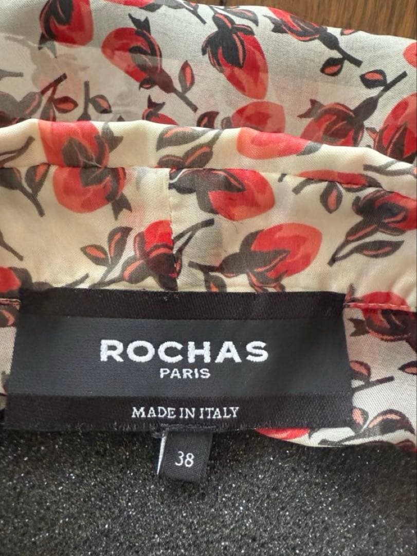 【美品】Rochas 花柄フリルシャツ