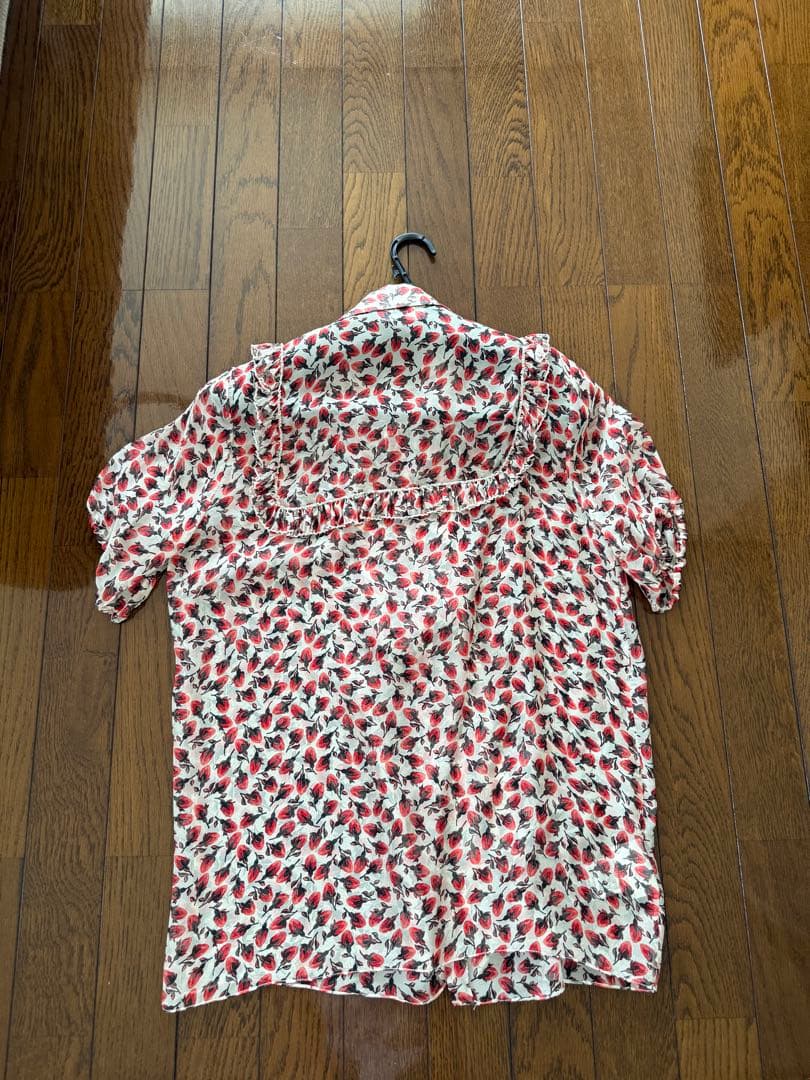 【美品】Rochas 花柄フリルシャツ