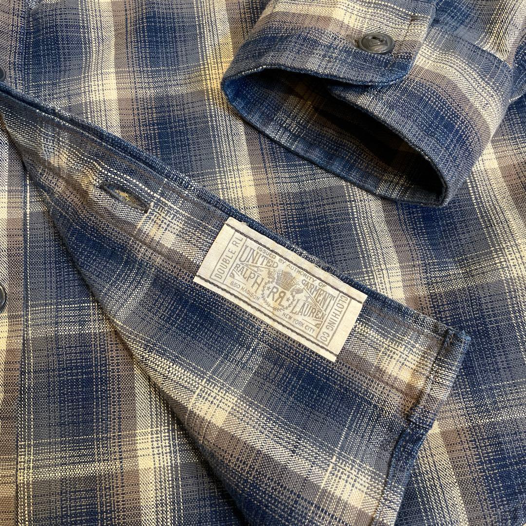 とみ　Double RL CHECKED WOVEN WORK SHIRT