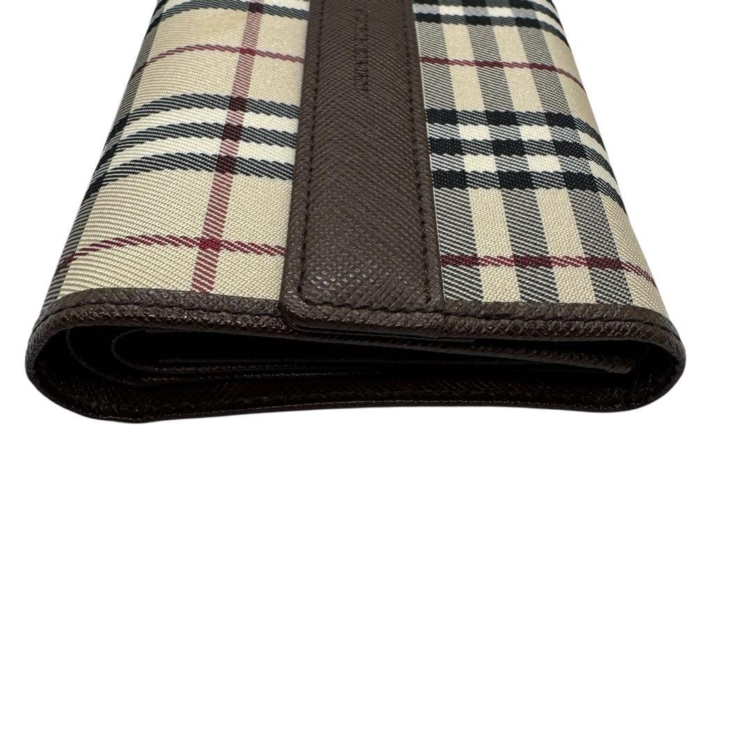 美品　BURBERRY 三つ折り財布 ノバチェック レザー ウォレット
