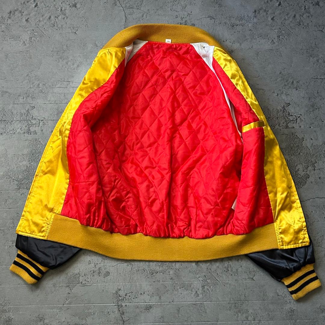 【希少】日本製 90's vintage スカジャン 刺繍 鷹 横須賀ジャンパー