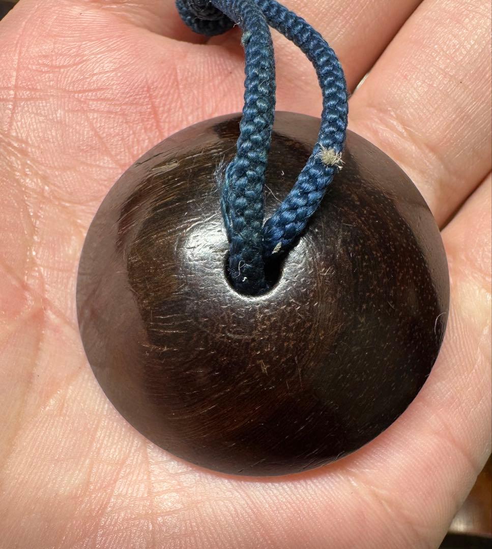 金工根付　鏡蓋根付　正常銘　波千鳥　骨董古美術