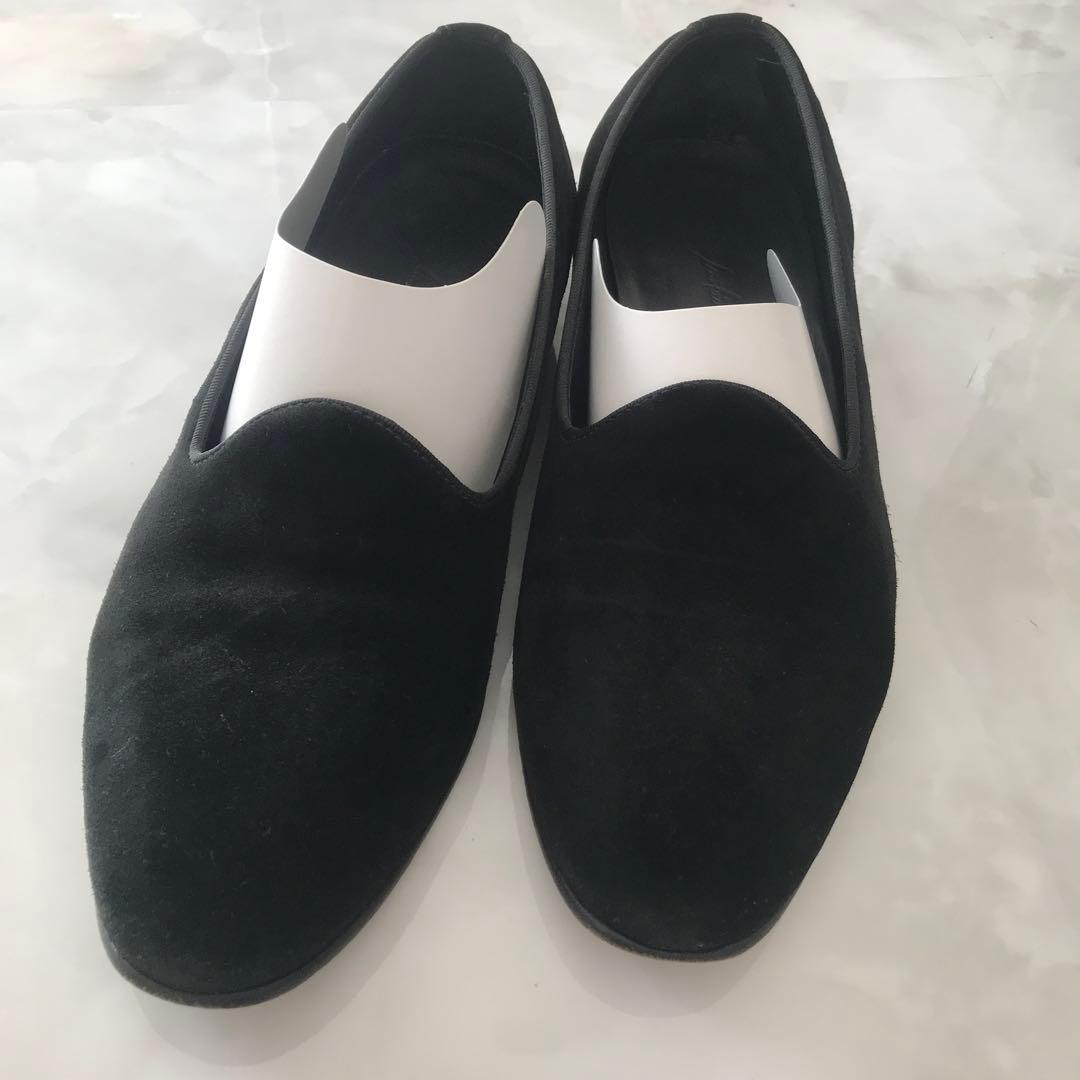 スペイン製　黒 スエード スリッポンシューズ
