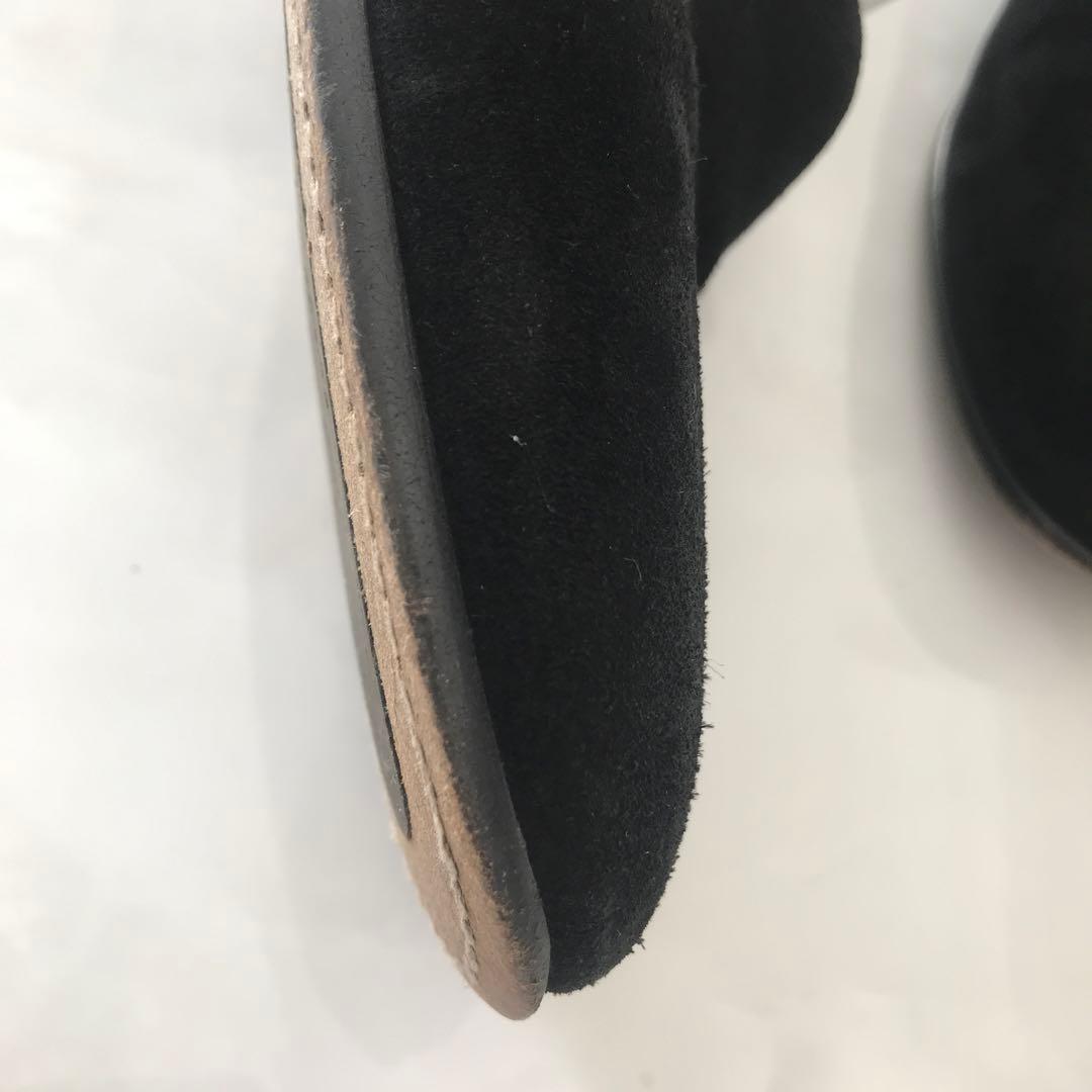 スペイン製　黒 スエード スリッポンシューズ