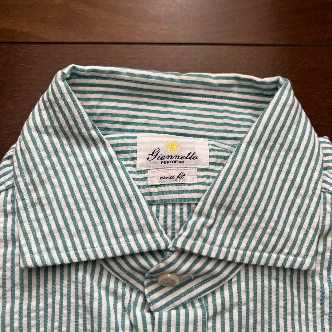 【未使用品】ジャンネット　シアサッカーシャツ　サイズS