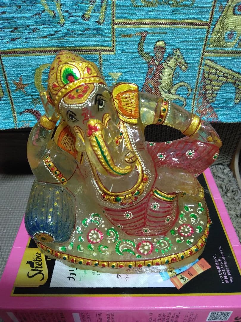 レア　浄化力抜群　マニカラン水晶　ガネーシャ　虹入り　願い事叶う