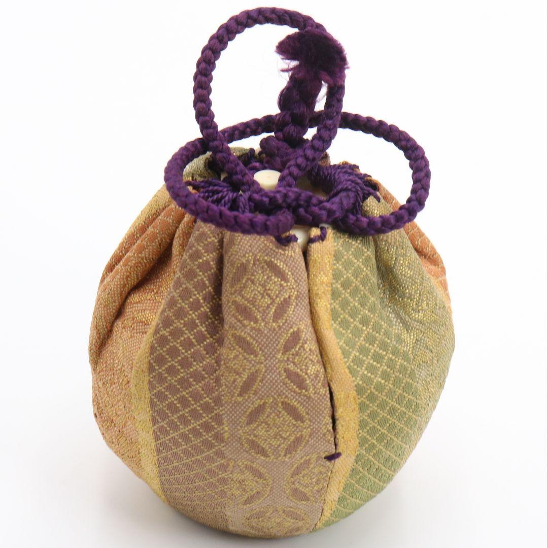 十三代八仙妻 高取喜恵作 高取焼 丸壷茶入 大阪蜀紅錦仕覆 濃茶　V982