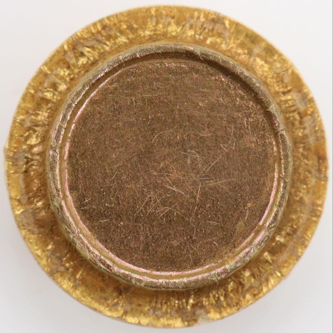 十三代八仙妻 高取喜恵作 高取焼 丸壷茶入 大阪蜀紅錦仕覆 濃茶　V982