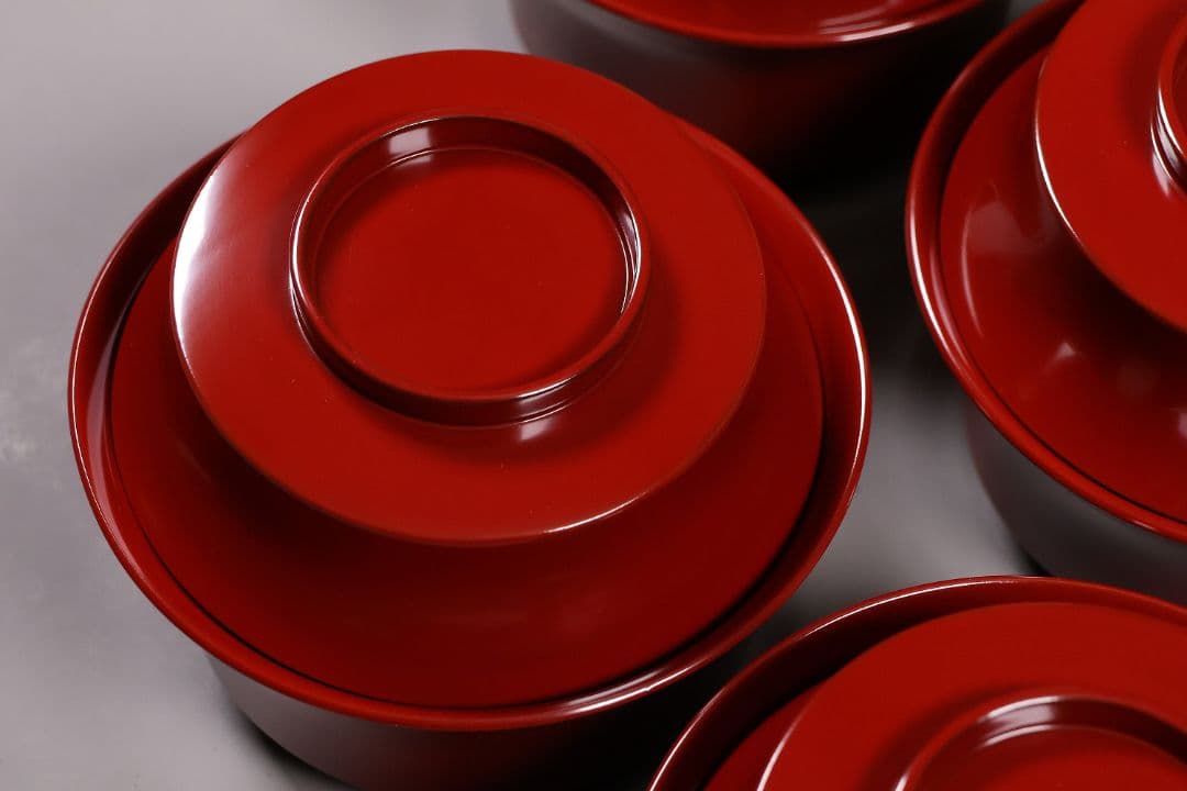 【CM284】魯山人塗師 遊部石斎 原叟好 うるみ 反椀 八客 木製漆器 茶懐石