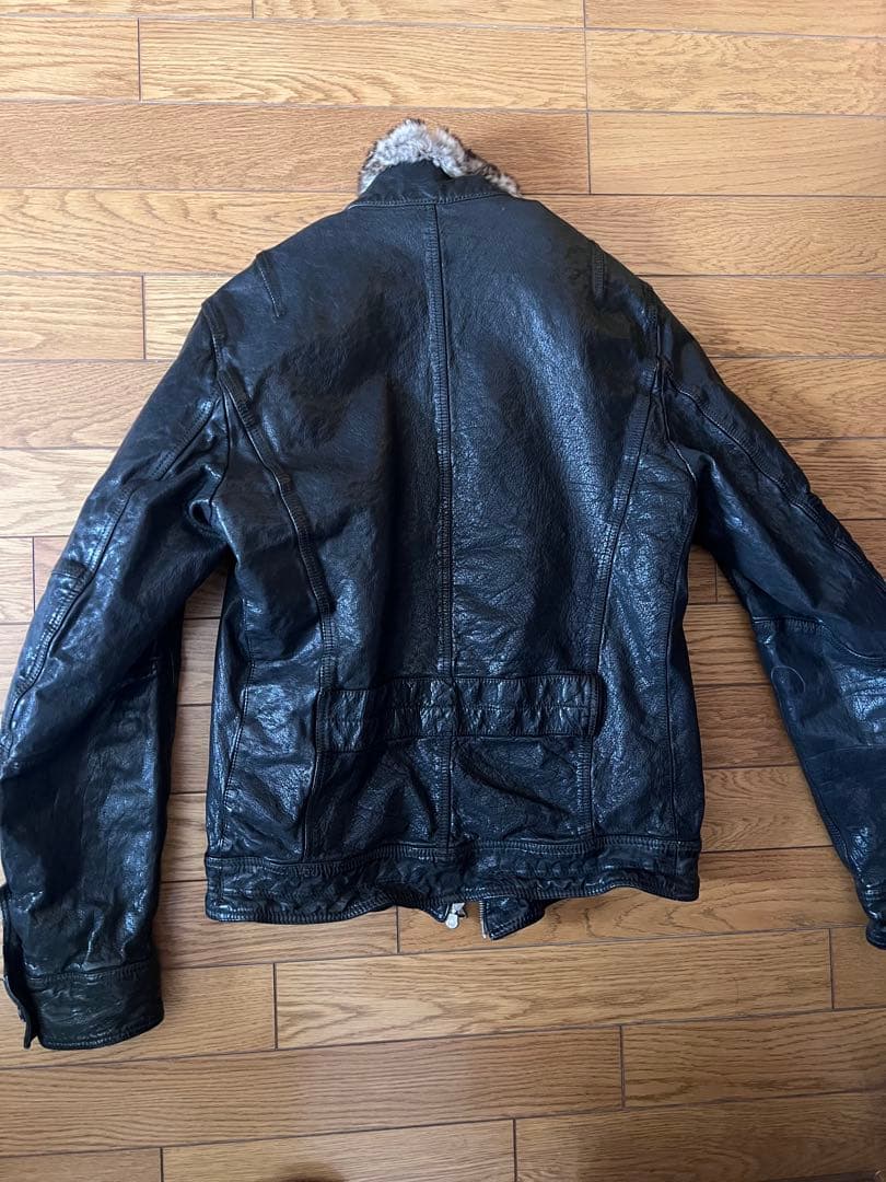 NEIL BARRETT バッファロー レザー XS ファー ライダース ラパン