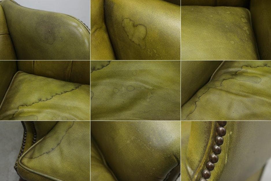 英国 イギリス ヴィンテージ ウィングバック 本革 1Pソファ ラウンジチェア