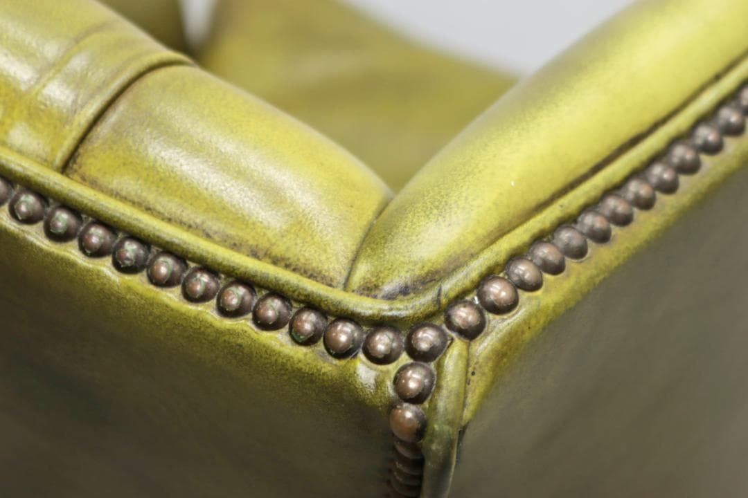 英国 イギリス ヴィンテージ ウィングバック 本革 1Pソファ ラウンジチェア