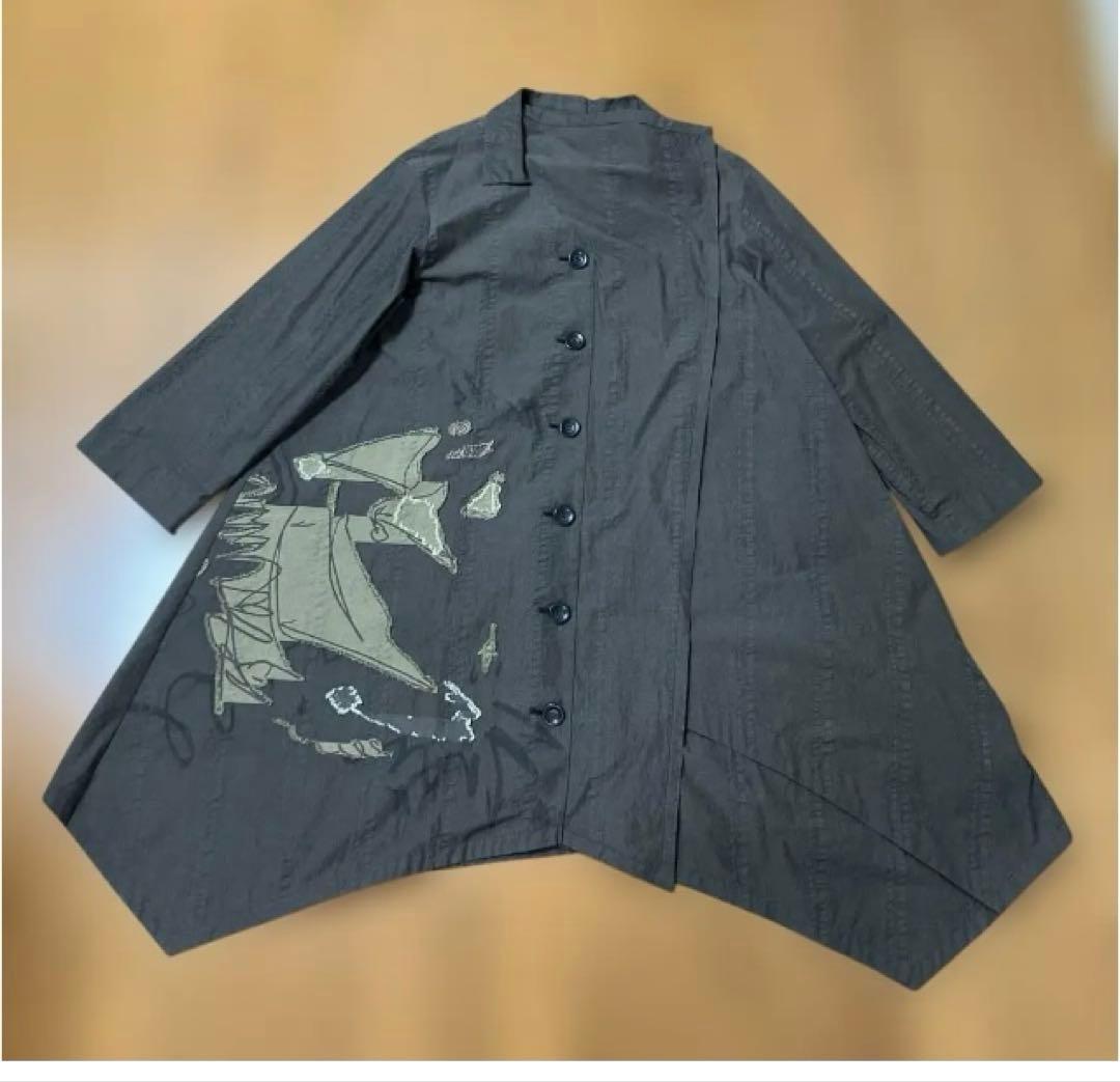 新春価格です‼️更にお値下げしました‼️慈雨　ブラウンアシンメトリックロングコート