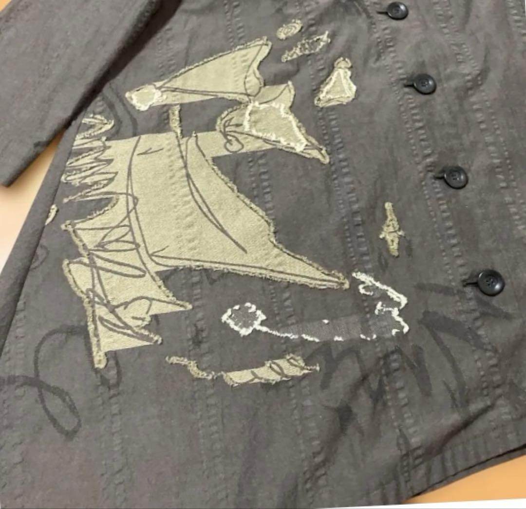 新春価格です‼️更にお値下げしました‼️慈雨　ブラウンアシンメトリックロングコート