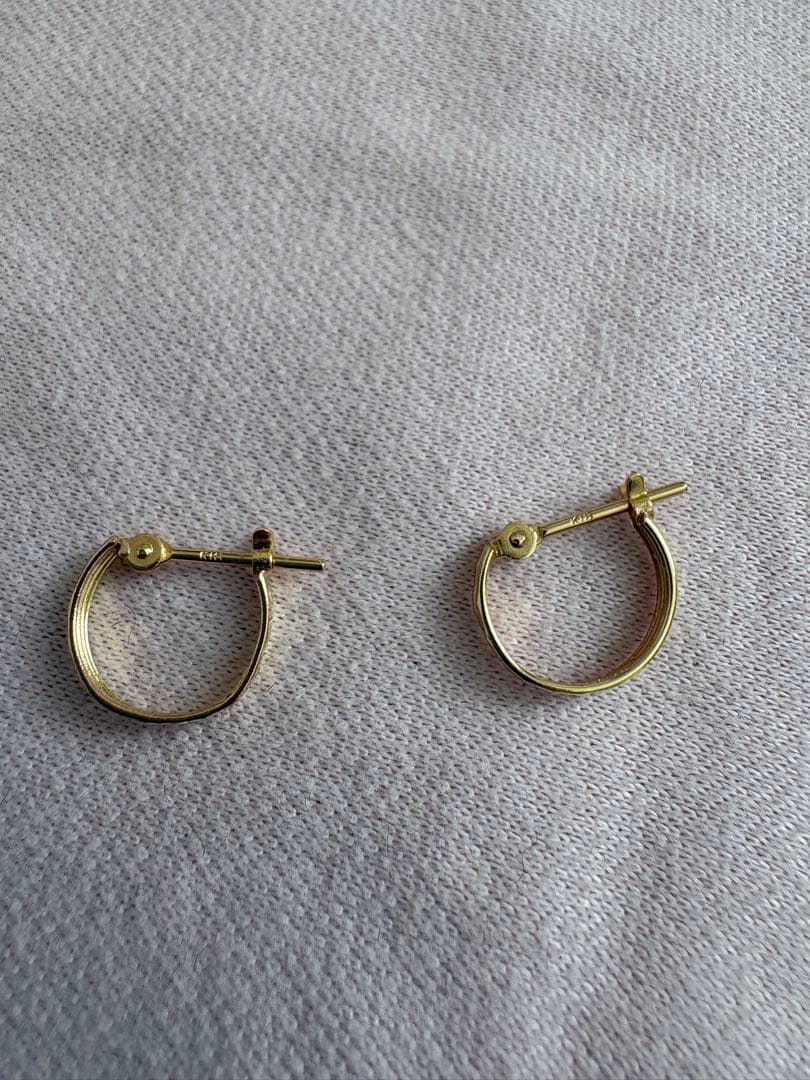 K18ゴールド フープピアス