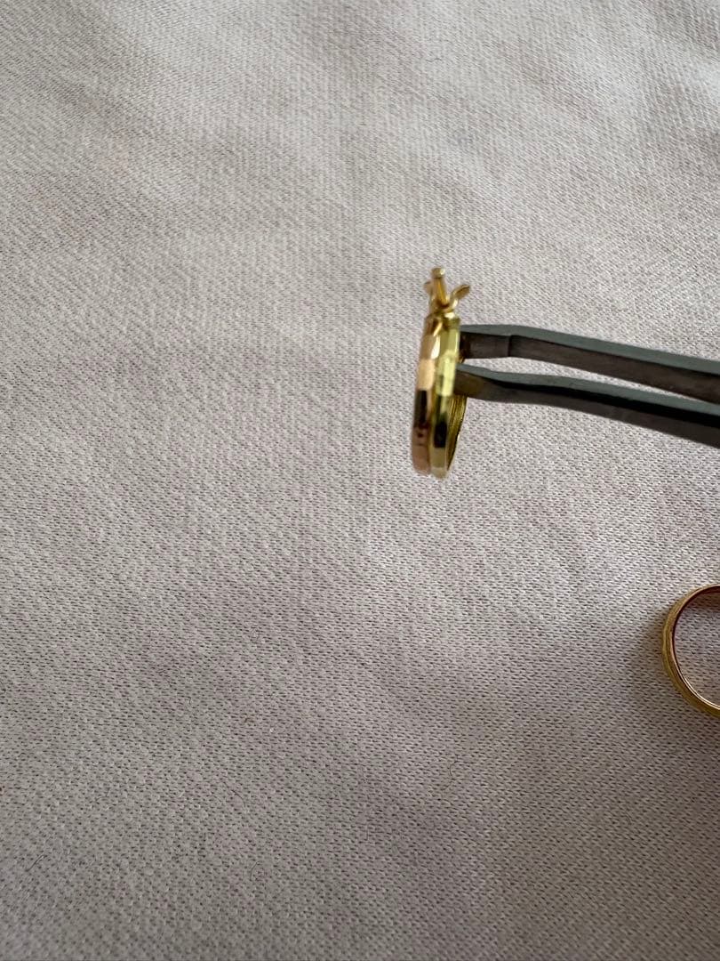 K18ゴールド フープピアス