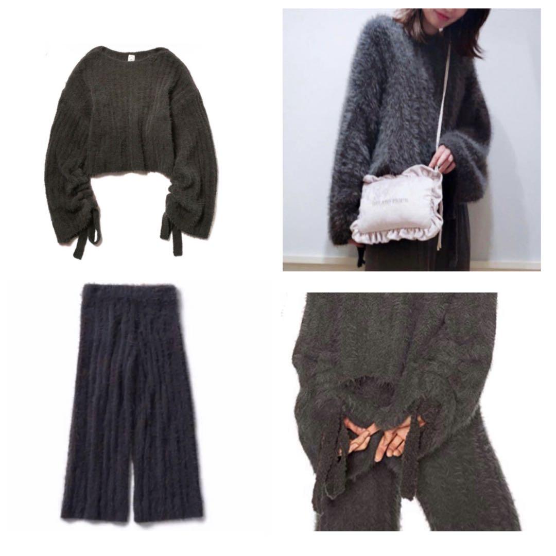 新品⭐️【ジェラートピケ】フェザーリブプルオーバー&ワイドパンツ セットアップ