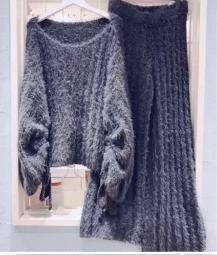 新品⭐️【ジェラートピケ】フェザーリブプルオーバー&ワイドパンツ セットアップ