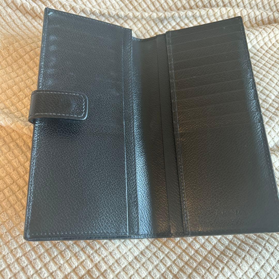専用　PRADA 黒 レザー 長財布 三角プレート　サフィアーノ　カードケース