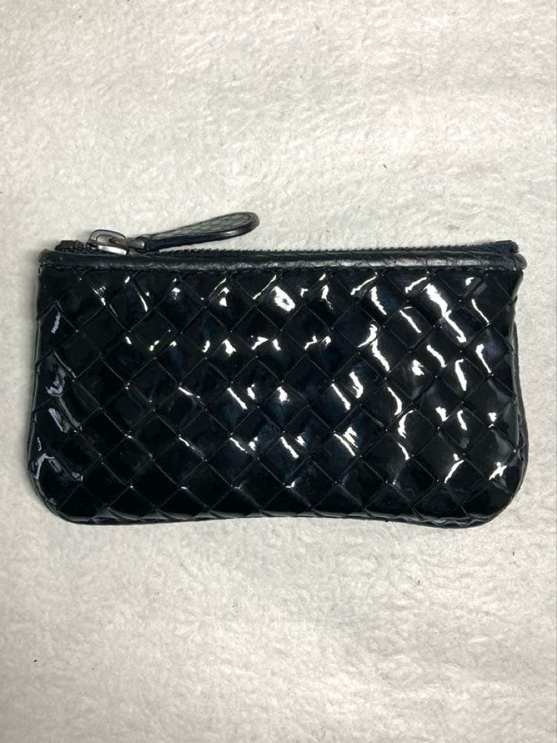 美品 ボッテガヴェネタ イントレチャート パテントレザー パイソン ケース