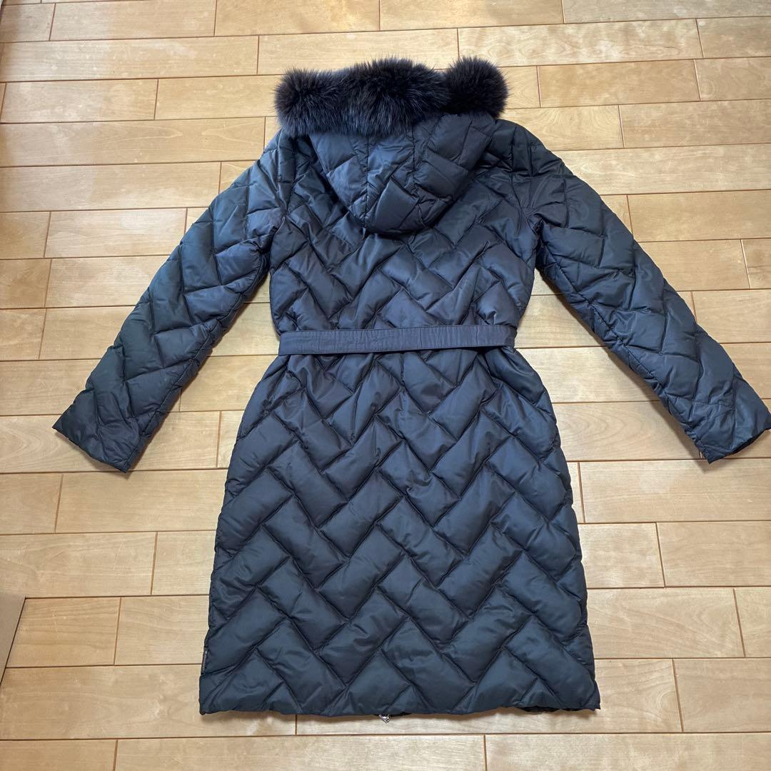 モンクレール　茶タグ　焦茶　ファーフード付き ダウンコート