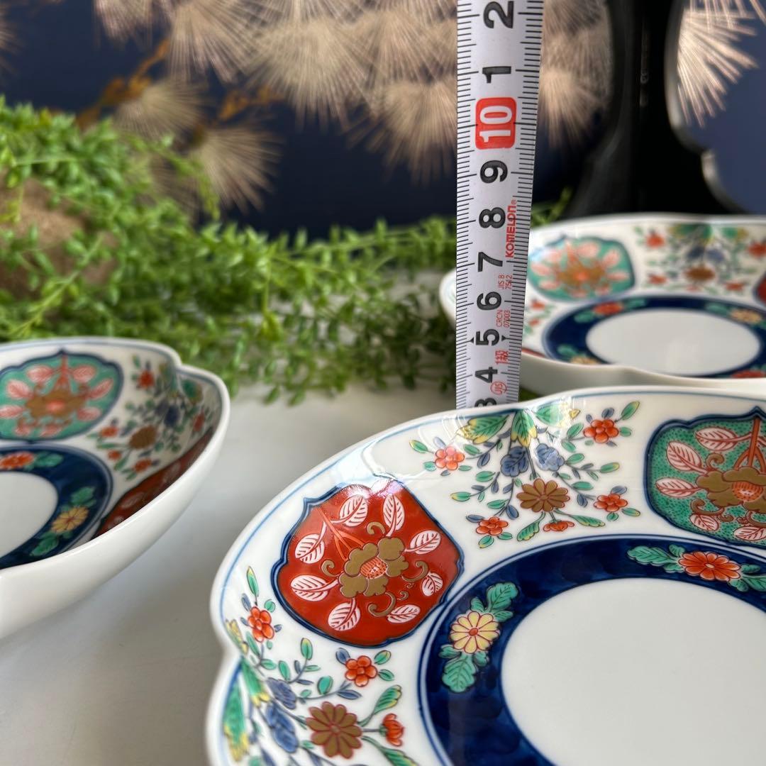 有田焼　賞美堂　其泉窯　四方木甲草花文　食器5枚セット