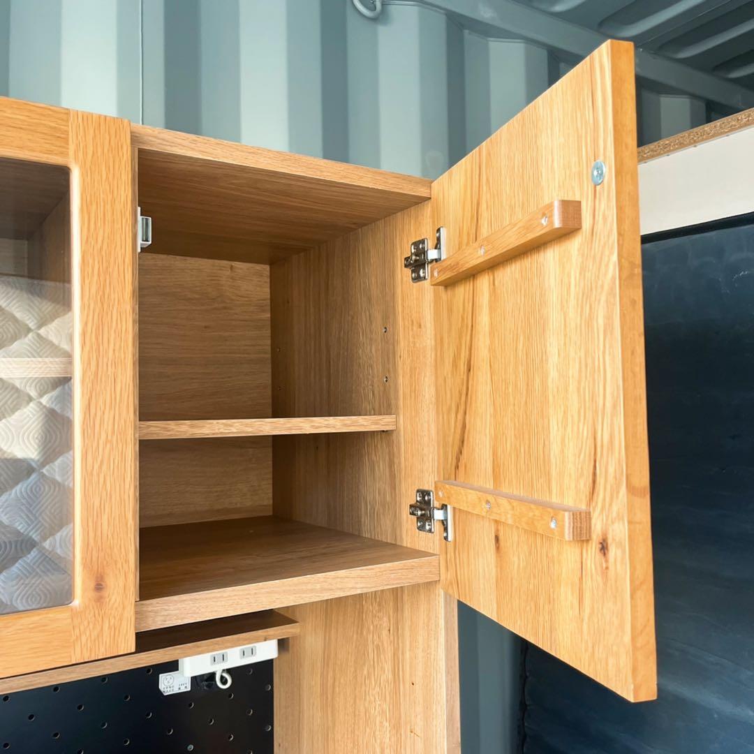 取付無料！東馬 大川家具 OCTA105 北欧風天然木ナチュラルキッチンボード✨