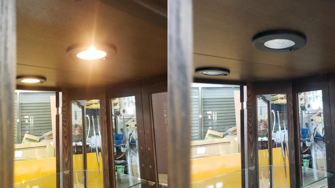 soon　美品　有限会社ワークス製　 照明付き ガラス棚 キュリオケース