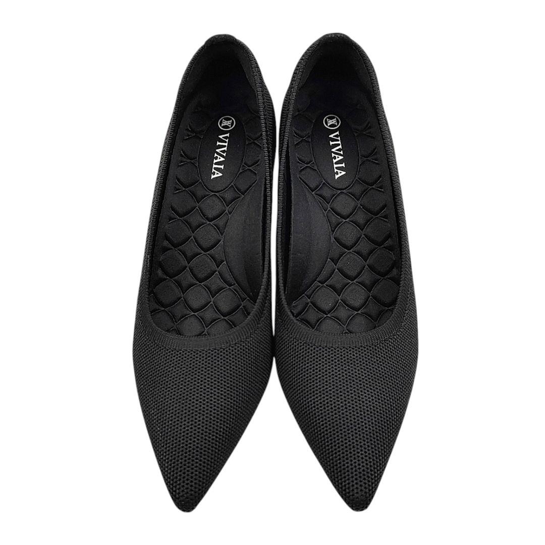 未使用級 VIVAIA 37 23.5 ブラック ウエッジソール パンプス